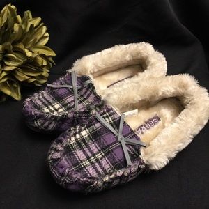 Sierra‎ Purple/Black-Moccasins, Size:5-6 Youth